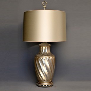 Single vintage  swirl vase mounted as lamp
